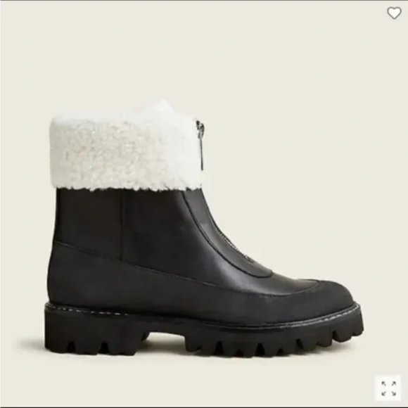Jcrew Gwen Lug Sole Front Zip Boots with Sherpa Lining - Picture 3 of 3